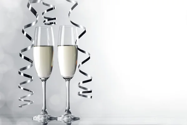 Șampanie și panglici — Fotografie, imagine de stoc