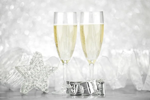 Şampanya ve dekor — Stok fotoğraf