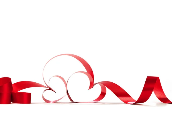 Red heart ribbon bow — Stock Photo, Image