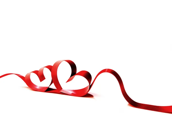 Red heart ribbon bow — Stock Photo, Image