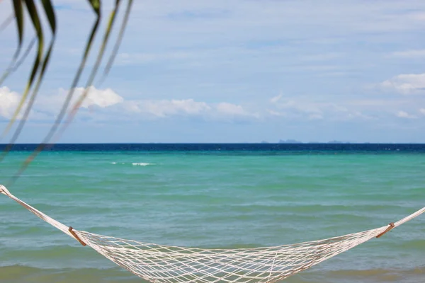 Hammock between two palms — Stock Photo, Image