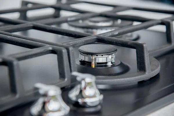 New and modern shining metal gas cooker — Stock Photo, Image