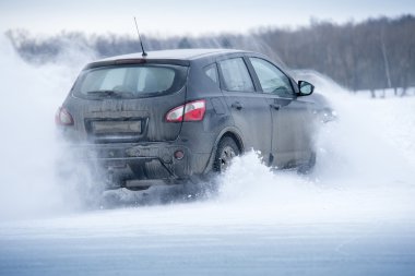 Car drift spray snow clipart