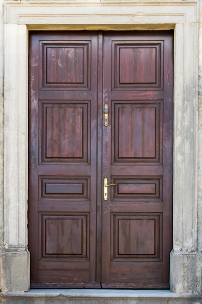 Doble ala puerta delantera marrón — Foto de Stock