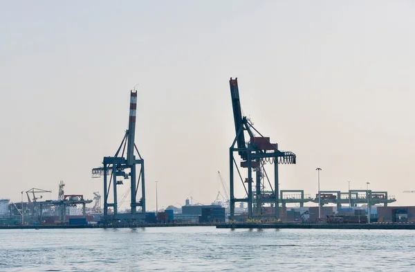 Porto merci marittimo di Rotterdam skyline — Foto Stock