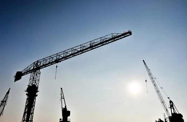 De skyline van de haven van de lading van zee — Stockfoto