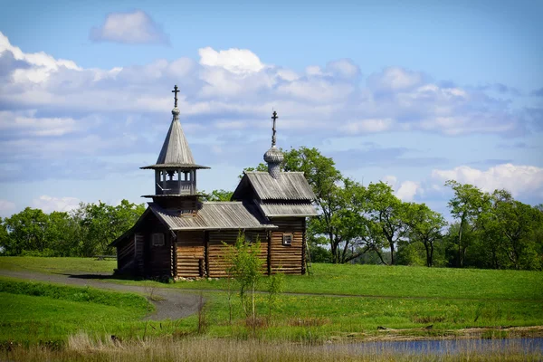 Старая деревянная церковь, остров Кижи, г. Керелия, Россия — стоковое фото