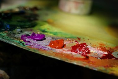 Sanatçı fırça mix renk Yağlıboya Resim paleti