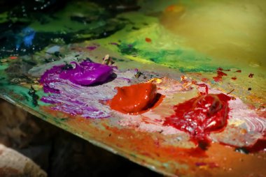 Sanatçı fırça mix renk Yağlıboya Resim paleti