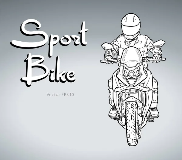 Modern sport motorcycle. Sketch style vector illustration — Stock Vector