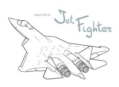 Modern Rus savaş uçağı. Vektör çizimi