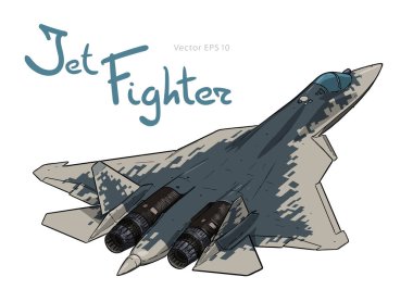 Modern Rus savaş uçağı. Vektör çizimi