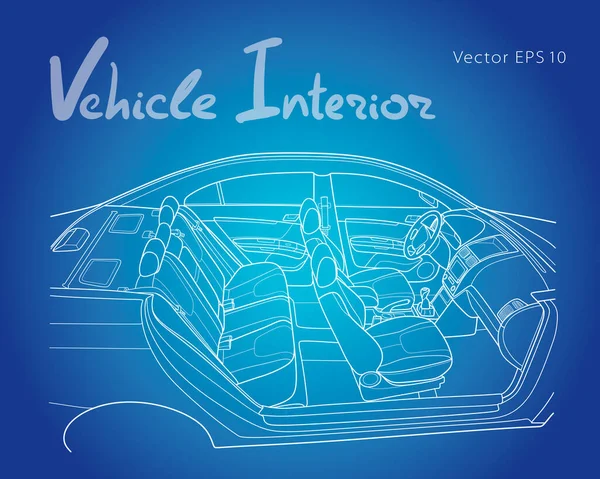 Maschine drinnen. Innenraum des Fahrzeugs. Vektor — Stockvektor