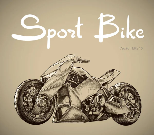 Modern sport motorcycle. Sketch style vector illustration — Stock Vector