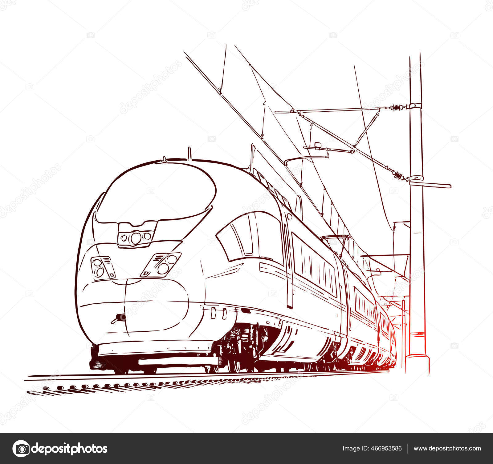 Modern high speed train icon outline style Vector Image