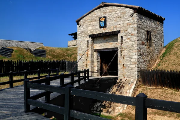 Nás národní kulturní památka - staré vrátnice Fort Niagara Stock Obrázky