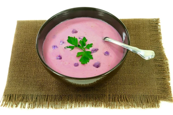 Soupe à la crème de chou-fleur violet — Photo