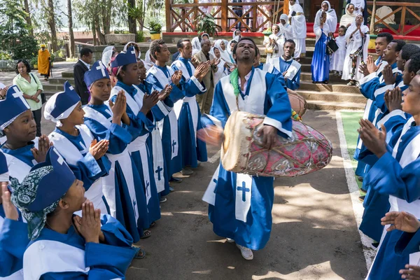 Coro della Chiesa ortodossa etiope — Foto Stock