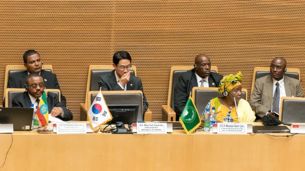 韩国总统访问非洲联盟委员会 — 图库照片