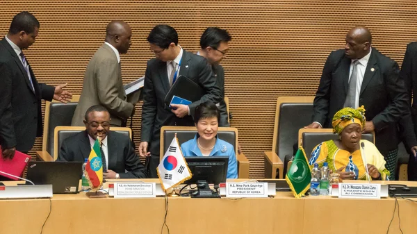 Візит президента Південної Кореї Африканського Союзу комісії — стокове фото