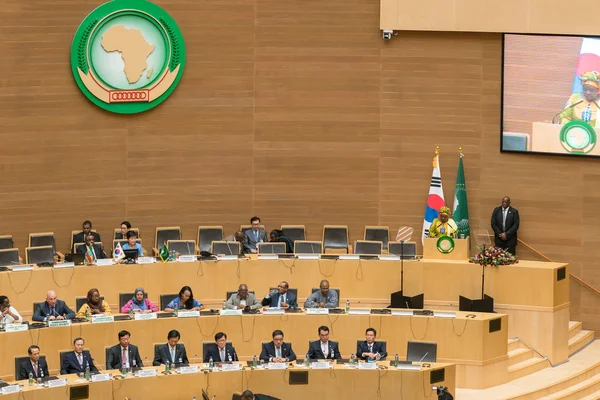 Presidente de Corea del Sur visita la Comisión de la Unión Africana —  Fotos de Stock