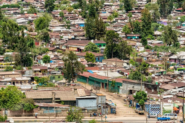 Widok z lotu ptaka z miasta Addis Abeba — Zdjęcie stockowe
