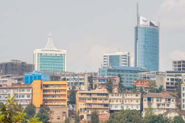 Şehir merkezindeki Kigali görünümünü