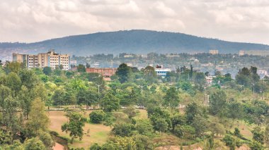 Kigali bir mesafeden havadan görünümü
