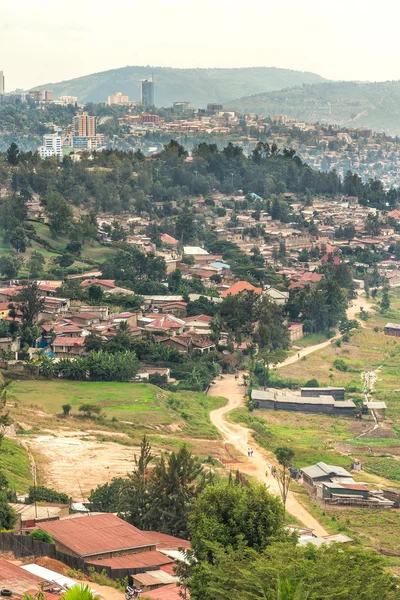 Vue aérienne de Kigali à distance — Photo