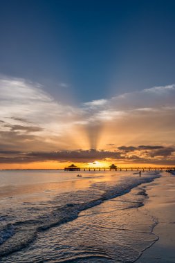 Sunset on Fort Myers Beach clipart