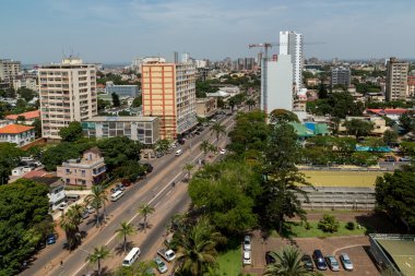 Aerial view of downtown Maputo clipart