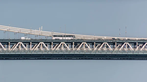 Überqueren der Manhattan-Brücke — Stockfoto