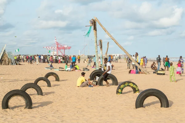 Monday afternoon at Obama Beach, Cotonou — Stock Photo, Image