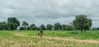 Çocukları olan Senegalli kadın