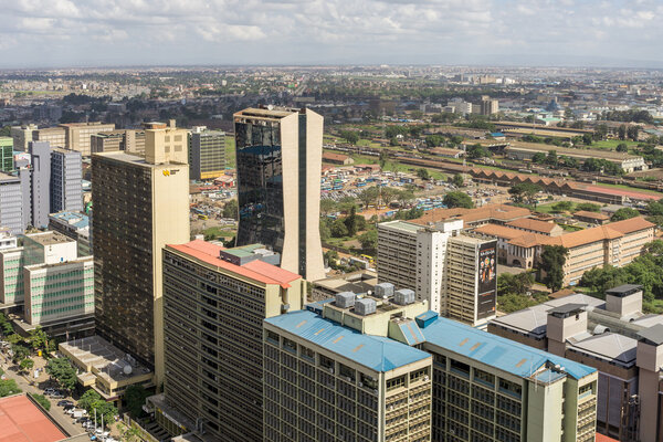 Aerial view of Downtowm Nairobi