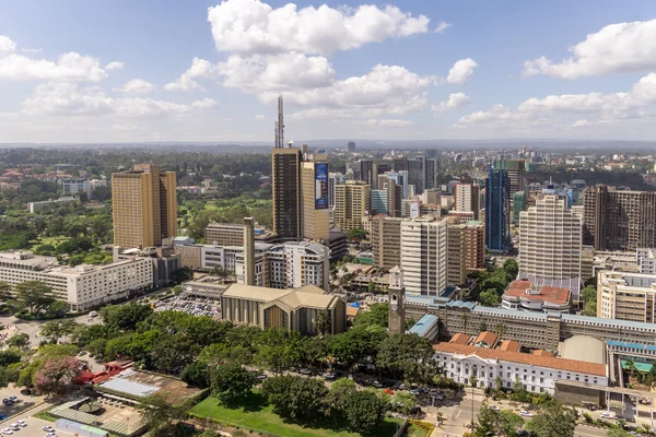 Downtowm Nairobi'nin havadan görünümü
