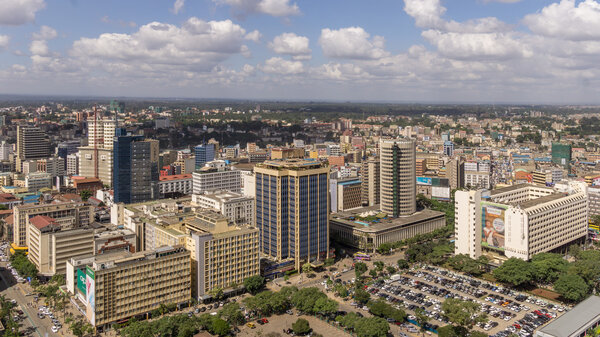 Aerial view of Downtowm Nairobi