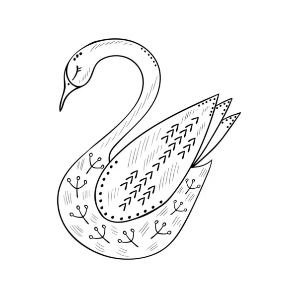 Aves, escandinavo, b-w 2 — Archivo Imágenes Vectoriales