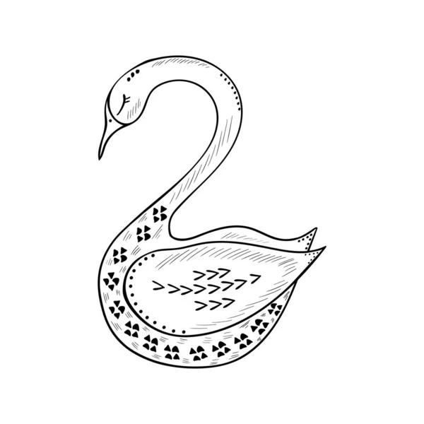 Aves, escandinavo, b-w 2 — Archivo Imágenes Vectoriales