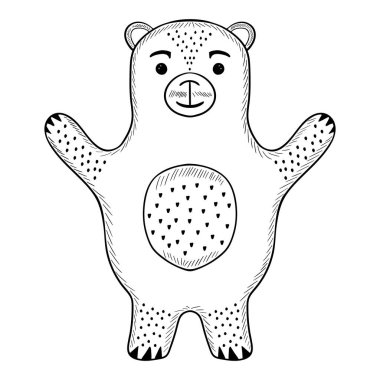 Ayı, kedi, sincap, scandi artbo b-w