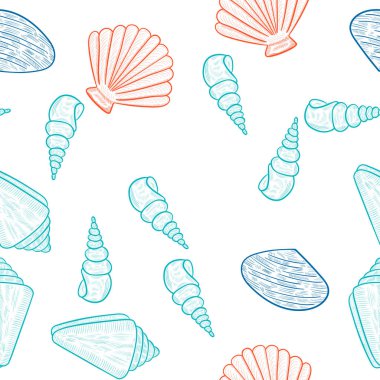seashells, seamless color 2