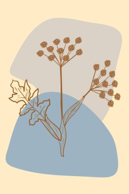 Angelica, soyut, poster, minimal ww nokta bitkisi