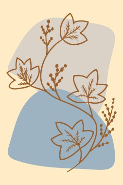 Calumba, soyut, poster, asgari nokta ww bitki