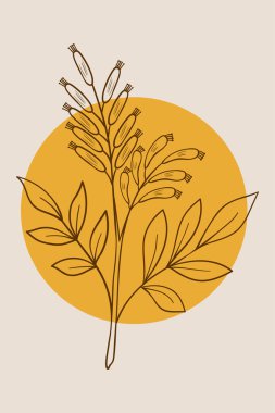 acı ahşap, soyut, poster, asgari bitki...