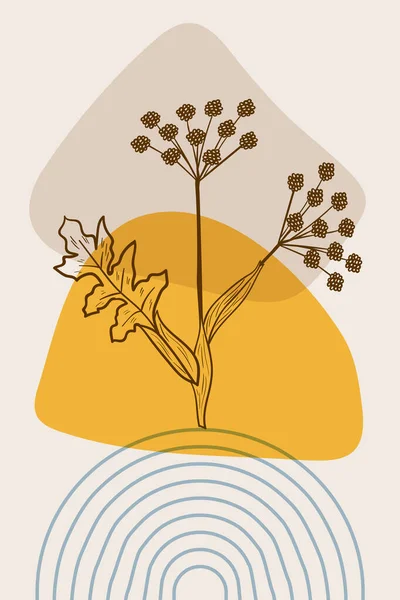 Angelica, abstrait, affiche, minimal dd ww herbe — Image vectorielle