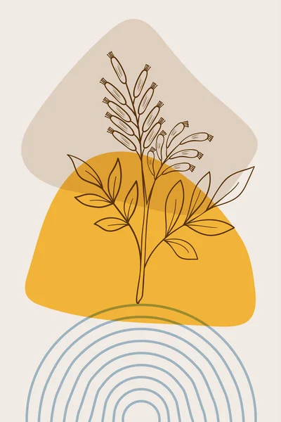 Гірке дерево, абстрактний, плакат, мінімальна трава — стоковий вектор
