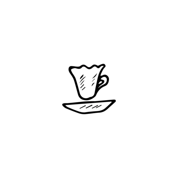 Καφέ doodle artb 1 dd w τροφή isol — Διανυσματικό Αρχείο