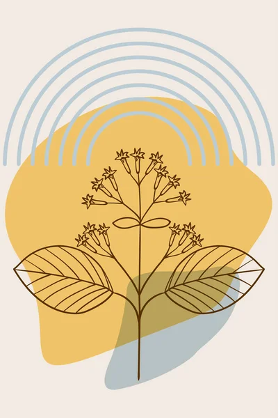 キナ・バークの木抽象ポスター最小限の追加 — ストックベクタ