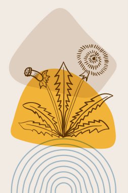 Karahindiba, soyut, poster, asgari ot.