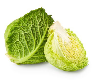 Savoy cabbage on white clipart